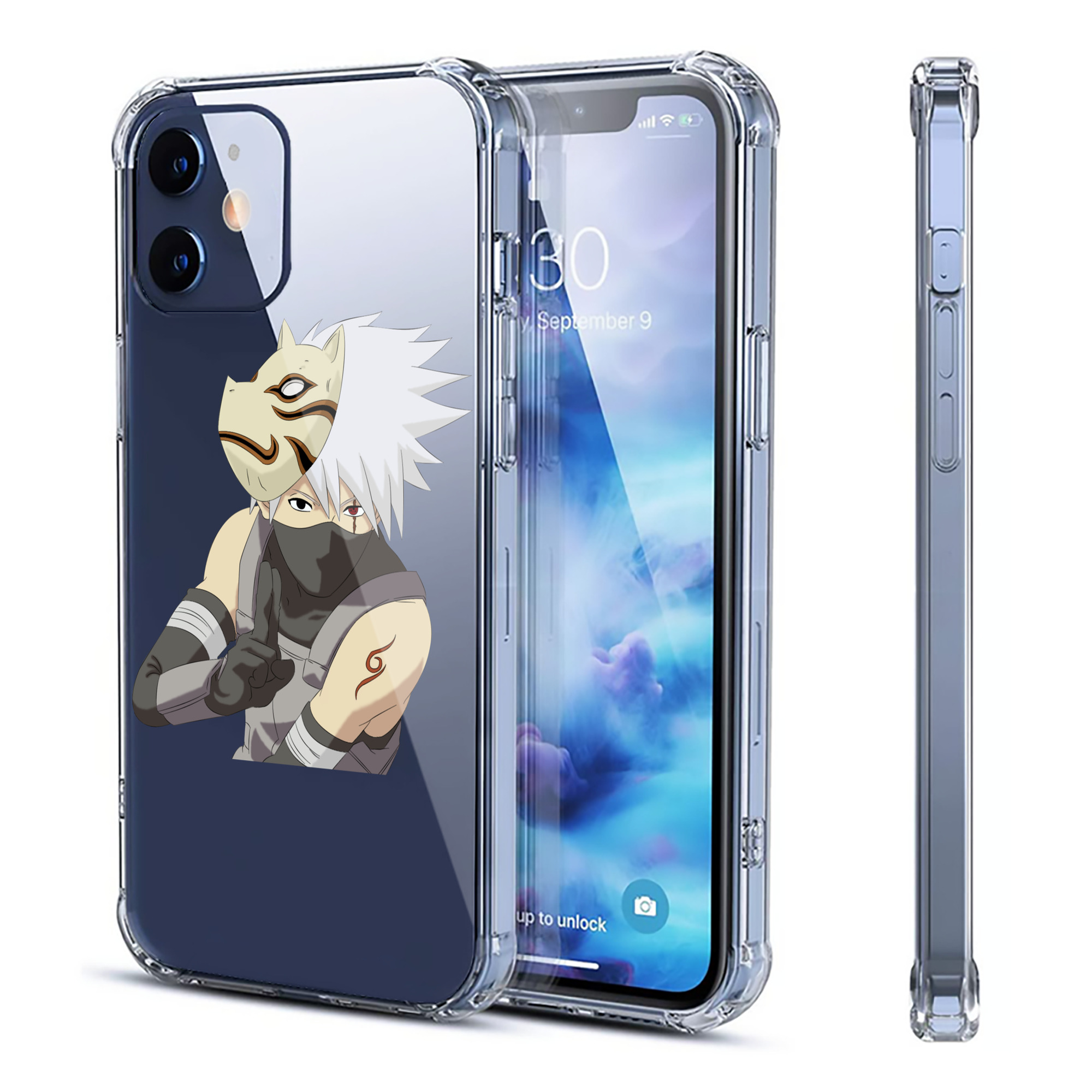 （画像用） NARUTO -ナルト- はたけ カカシ Hatake Kakashi 【iPhone 12シリーズ対応】透明スマホケース（クリアソフトケース）